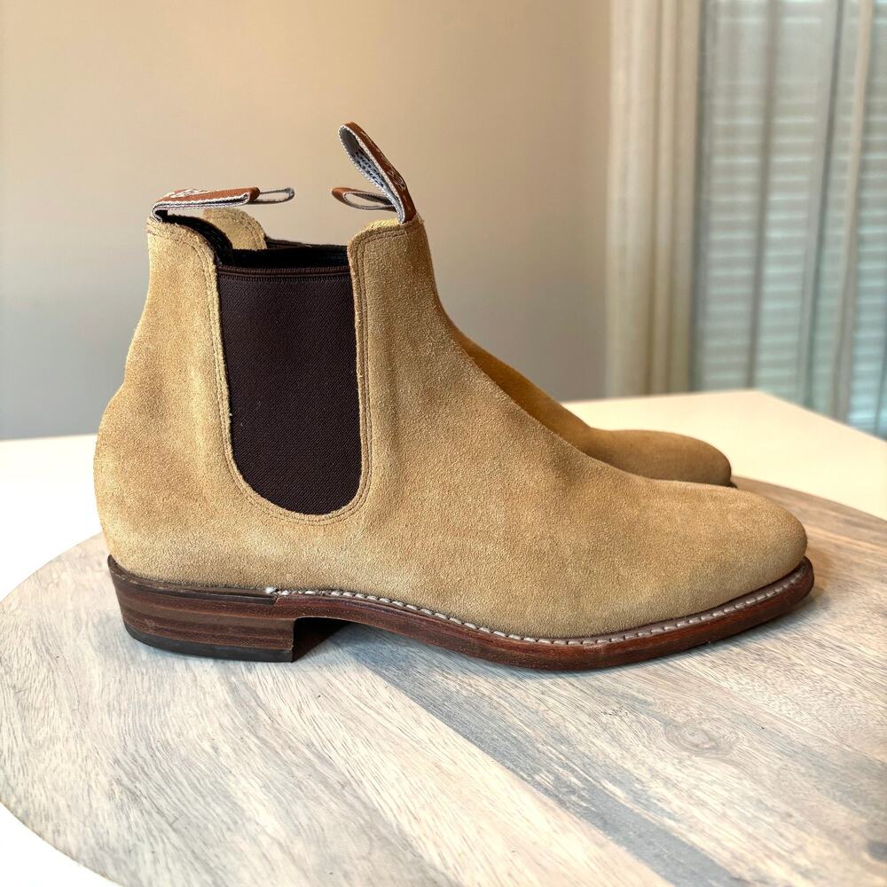 R.M. Williams Craftsman Suede Chelsea Women's Boots Tan AU 7D US Size 7